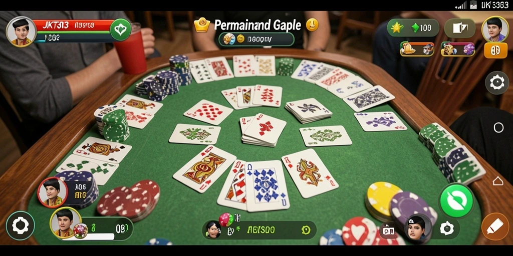 Tampilan gameplay seru dalam permainan Gaple JKT303.