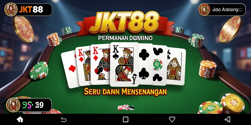 Tampilan gameplay seru di JKT88 dengan domino dan pemain aktif.