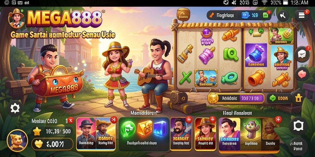 Tampilan gameplay MEGA888 yang seru dan menghibur.