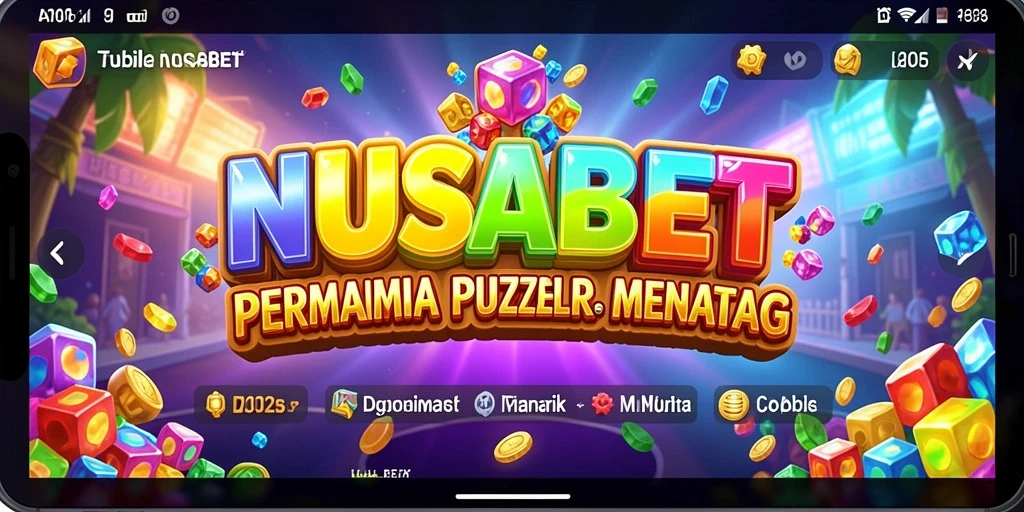 Screenshot utama NUSABET menunjukkan gameplay puzzle yang seru dan menantang.